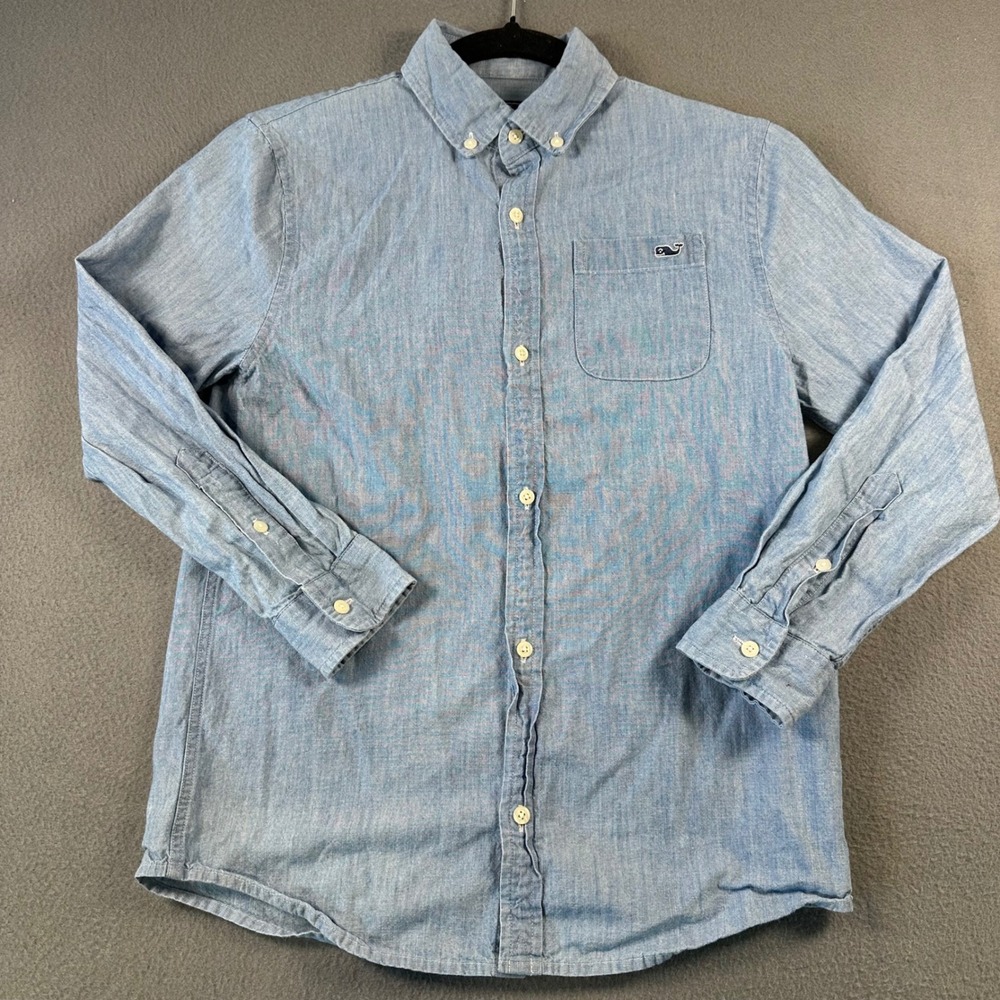 Vineyard Vines Mens Small Light Blue Cotton Button Down Shirt 3W001568